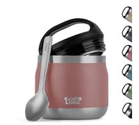 Campo Libre.® Food Flask 400ml - Thermo Lunch Box with Spoon, BPA-Free Hot & Cold Food Container for Soup, Porridge, Food Jar for Camping or School - Leakproof & Ideal for On-the-GO, Pink