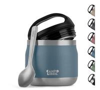 Campo Libre.® Food Flask 400ml - Thermo Lunch Box with Spoon, BPA-Free Hot & Cold Food Container for Soup, Porridge, Food Jar for Camping or School - Leakproof & Ideal for On-the-GO, Blue