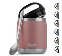 Campo Libre.® Food Flask 600ml - Insulated Lunch Box with Spoon, BPA-Free Hot & Cold Food Container for Soup, Porridge, Baby Food, Camping or School - Leakproof & Ideal for On-the-GO, Pink