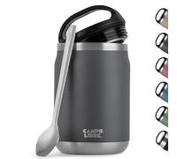 Campo Libre.® Food Flask 800ml - Thermo Lunch Box with Spoon, BPA-Free Hot & Cold Food Container for Soup, Porridge, Baby Food, Camping or School - Leakproof & Ideal for On-the-GO, Grey