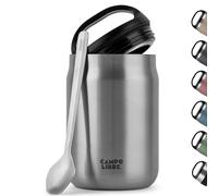 Campo Libre.® Food Flask 800ml - Thermo Lunch Box with Spoon, BPA-Free Hot & Cold Food Container for Soup, Porridge, Baby Food, Camping or School - Leakproof & Ideal for On-the-GO, Steel