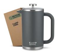 Campo Libre.® Giorgio. French Press, Coffee Press - 1000ml Stainless Steel Cafetiere, Double-Wall Insulated, Plastic-Free, Thermal Coffee Maker with Spare Filter - Dishwasher safe - Recycled Steel.