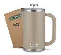 Campo Libre.® Giorgio. French Press, Coffee Press - 1000ml Stainless Steel Cafetiere, Double-Wall Insulated, Plastic-Free, Thermal Coffee Maker with Spare Filter - Dishwasher safe - Recycled Steel.