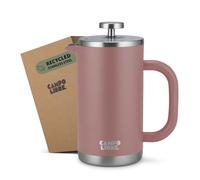 Campo Libre.® Giorgio. French Press, Coffee Press - 600ml Stainless Steel Cafetiere, Double-Wall Insulated, Plastic-Free, Thermal Coffee Maker with Spare Filter - Dishwasher safe - Recycled Steel.