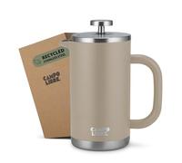 Campo Libre.® Giorgio. French Press, Coffee Press - 600ml Stainless Steel Cafetiere, Double-Wall Insulated, Plastic-Free, Thermal Coffee Maker with Spare Filter - Dishwasher safe - Recycled Steel.