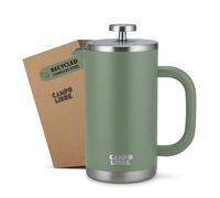 Campo Libre.® Giorgio. French Press, Coffee Press - 600ml Stainless Steel Cafetiere, Double-Wall Insulated, Plastic-Free, Thermal Coffee Maker with Spare Filter - Dishwasher safe - Recycled Steel.