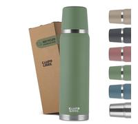 Campo Libre. ® Jaco Thermo Flask, Double Wall Insulated Bottles, Keeps Drinks Hot > 24h, BPA Free, 100% Leakproof, Eco RecycledStainless Steel Flask for Hot Drinks in 1l