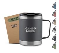 Campo Libre® Tito Travel Mug 350ml - Stainless Steel - Insulated Coffee Mug with Handle & Leakproof Lid, Reusable Thermo Cup for Hot/Cold Drinks, Coffee to Go Mug, Portable Thermo Coffee Cup