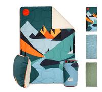 Campo Libre.® Wanda 4-in-1 Camping Blanket - Multifunctional Travel Blanket, Sleeping Bag, Pillow & Poncho, Lightweight Outdoor Thermal Blanket with Soft Sherpa Fleece 100% Recycled Materials