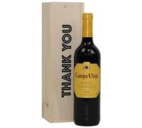 Campo Viejo Rioja Tempranillo Red Wine, 75 cl in a Thankyou Celebration Wooden Gift Box - Classic Red Wine Gift - Spanish Rioja