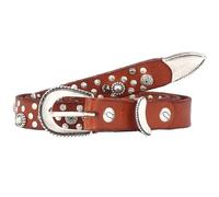 Campomaggi Studded belt leather 95 cm brown
