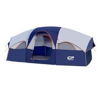 CAMPROS CP Tent-8-Person-Camping-Tents, Waterproof Windproof Family Tent, 5 Large Mesh Windows, Double Layer, Divided Curtain for Separated Room, Portable with Carry Bag - Blue
