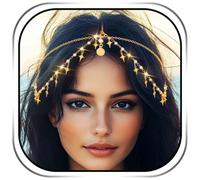 Campsis Gold Head Chains Boho Star Head Jewelry Sequin Goddess Hair Chain Accessory for Women