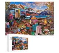 Campsite by The Lake Puzzle Distinctive Jigsaw Puzzle for Adults, 300 PCS