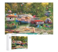 Campsite with RVs And Nature Jigsaw Puzzle, 1000 PCS, Indoor Activity for The Home, A Relaxing Challenge for Adult Puzzle Enthusiasts