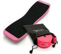CampTeck Ballet Equipment Kit - Elastic Stretch Band & Dance Turning Board Ballet Pirouette Spin Board for Ballet Dancers, Foot Balance Training, Rotation Practice - Pink, 225cm / 88.6" (L)