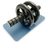 CampTeck Dual Ab Roller Wheel Abdominal Exercise Roller with Knee Pad Mat & Comfort Foam Handles - Perfect for Fitness Home & Gym Workout