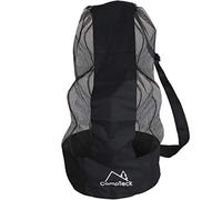 CampTeck U7081 Drawstring Soccer Ball Bag Soccer Ball Net Bag with Shoulder Strap (12-15 Balls) - Black