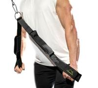 CampTeck U7249 2-in-1 Length Tricep Rope, Multi Gym Accessory, Pull Down Rope with Double Handle with 8mm Carabiner - Black