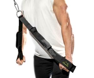 CampTeck U7249 2-in-1 Length Tricep Rope, Multi Gym Accessory, Pull Down Rope with Double Handle with 8mm Carabiner - Black