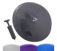CampTeck U7292 Inflatable Air Stability Balance Wobble Cushion (32cm) with Hand Pump for Core Training, Agility, Gym Workouts, Yoga, Comfortable Sitting - Black