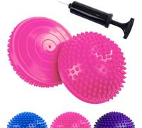 CampTeck U7330 Hedgehog Balance Pods, Half Dome Spiky Balance Balls, Balance Training Equipment with Hand Pump - 2 pack - Pink