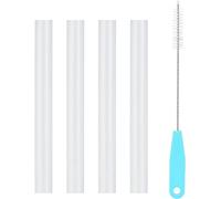 CampTek Replacement Straws Compatible with CamelBak eddy+12 oz Kids Insulated Stainless Steel Water Bottle, 4 BPA-FREE Straws and 1 Straw Cleaning Brush(12OZ)