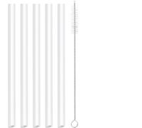 CampTek Replacement Straws Compatible with YETI Rambler 18oz Vacuum Insulated Bottle, Include 5 Straws,1 Cleaning Brush