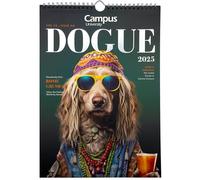 Campus 2025 Calendar, Annual Dog Wall Calendar, Calendar Pictures to Note with Spiral Binding and Metal Hanger, Size 21 x 28 cm, Includes 12 Dog Photos (Green)