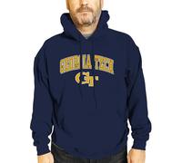 Campus Colors Long Sleeves NCAA Adult Arch & Logo Gameday Unisex Hooded Sweatshirt, Navy, XL