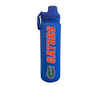 Campus Colors NCAA Stainless Steel Water Bottle - Twist on cap - 24 oz - Carry Clip - Keeps Your Drinks Hot or Cold for Hours (Florida Gators - Royal)