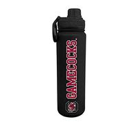 Campus Colors NCAA Stainless Steel Water Bottle - Twist on cap - 24 oz - Carry Clip - Keeps Your Drinks Hot or Cold for Hours (Vanderbilt Commodores - Black)