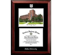 Campus Images NCAA DePaul Blue Demons Unisex Silver Medallion Frame DePaul University 11w x 8.5h Silver Embossed Diploma Frame Lithograph, Brown, One Size