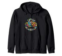 Campus Monitor School Safety Support Staff Design Zip Hoodie
