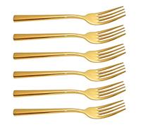 CAMRI Gold Forks Set of 6 - Golden Dinner Fork Stainless Steel, Gold Mirror Finishing, Gold Cutlery Sets for Home, Kitchen & Restaurant, 18.3 cm/ 7.2 in (C37 G - 6 Pcs)