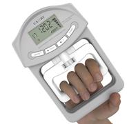 CAMRY Digital Hand Dynamometer Grip Strength Measurement Meter 198Lbs / 90Kgs Auto Capturing Electronic Hand Grip Power, Grey & White