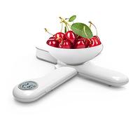 CAMRY Kitchen Scale, Travel Food Scale, Digital Folding Weighing Scales, Portable Kitchen Scales for Camping Motorhome,11lb/5kg Units in g/lb:oz, Round LCD Display(White)