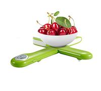 CAMRY Kitchen Scale, Travel Food Scale, Digital Folding Weighing Scales, Portable Kitchen Scales for Camping Motorhome,11lb/5kg Units in g/lb:oz, Round LCD Display(Green)