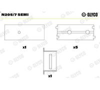 Camshaft Bearing GLYCO N205/7 SEMI for MERCEDES-BENZ AXOR 11.967 2002-2004