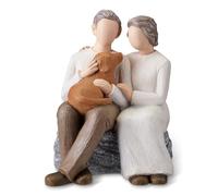 CAMSOON Couple Anniversary Sculpted Hand-Painted Figure Gifts Best Senior Couple with Lovely Brown Dog Statue, Happy 20th - 50th Anniversary Statue for Him and Her Together
