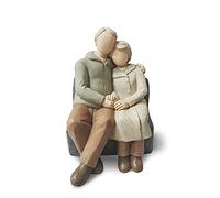CAMSOON Couple Anniversary Sculpted Hand-Painted Figure Gifts Husband and Wife Wedding Hand-Painted Figurine Gift, Happy 20th - 50th Anniversary Statue for Him and Her Together