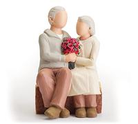 CAMSOON Rose Couple Figurine, Happy Wedding for Couple Best Gifts for Wife Parents Grandparents Romantic sculptures for Valentines' Day, Wedding Anniversay Birthday Christmas Day Statue home décor