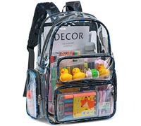 CAMTOP Clear Backpack Heavy Duty Transparent Bag See Through BookBag for Student School Work Festival Sport Travel, Y-graffiti, M, Camtop Clear Backpack See Through Bookbag for Student School Work