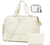 CAMTOP Women Ladies Travel Weekender Bag Overnight Duffel Carry-on Tote Bag fit 15.6 Inch Laptop Computer, Z-4pcs Beige, Travel