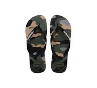 Top Camu Flip Flops in Green Olive & Black