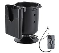 CAMULAND SUP Paddle Board Cup Holder with Rubber Tab, Multi-Functional and Anti-toppling Cup Holder, Bottle Holder Drinks Holder, Phone Holder and Lures Storage. Includes Action Mount (Black)