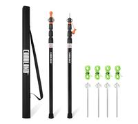 CAMULAND Tarp Poles, Heavy Duty Trap Poles Set of 2, 31.1" - 90.6” Aluminum Tent Poles for Tarp Adjustable, Lightweight and Portable Replacement Telescoping Tarp Poles-4 Section(Black)
