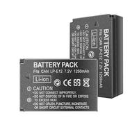 Camulti LP-E12 1250 mAh 2-Pack Rechargeable Lithium Ion Battery Pack, Compatible with CANON EOS M Compact System Cameras:EOS 100D, Kiss X7, M2, SL1, EOS-M, M10, M100, M50, PowerShot SX70 HS, Rebel SL1