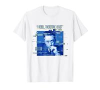 Camus: I Rebel, Therefore I Exist. T-Shirt, Men, White, Large