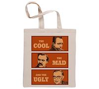 Camus Nietzsche Sartre Cool Mad Ugly Reusable Cotton Beige Shopping Bag